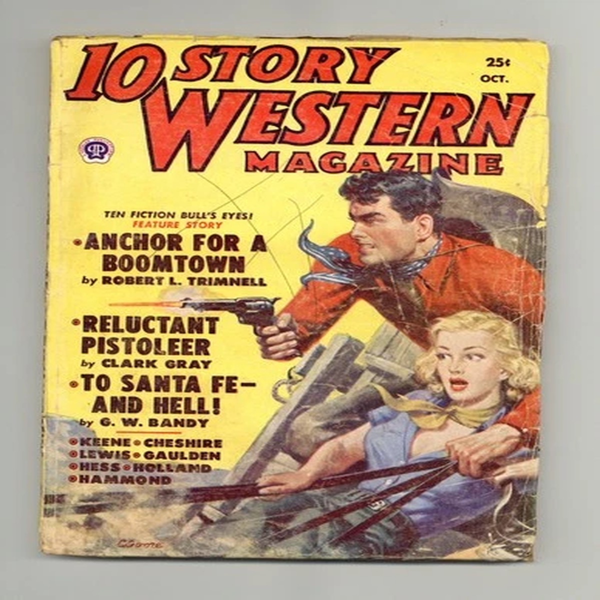 10 Story Western Magazine Pulp Oct 1951 Vol. 45 #1 GD+ 2.5 Low Grade